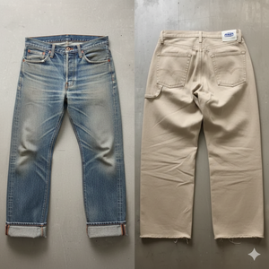 Pantalon ample à taille haute pour homme Great Wears, 100% coton, tissu en molleton français lourd (12-15 oz), taille élastique, couleur foncée - Product Image 1