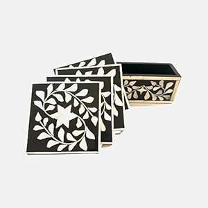 Sous-verre de luxe en incrustation d'os, style bohème de haute qualité, écologique, pour un style élégant de table basse, finition artisanale artistique - Product Image 3