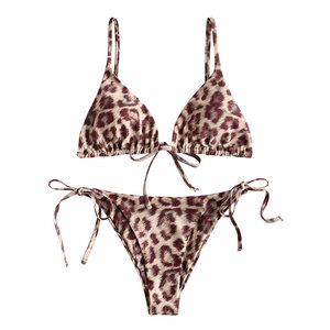 Conjunto de Bikini para Mujer, Talla Regular, Estilo Sexy, Color Sólido, con Cordón Ajustable, Ecológico, de Secado Rápido, Micro Bra, Ropa Interior, Venta al Por Mayor, Precio Razonable - Product Image 2