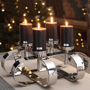 Portavelas de cristal de Metal decorado de Navidad más vendido, tapa de cabeza de ciervo, centro de mesa para decoración del hogar, luz de vela - Product Image 5