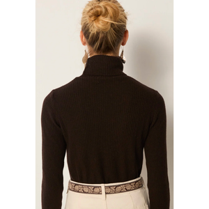 Suéter Casual DOLCEVITA de Lana Merino con Estampado Floral, Decoración Bordada a Rayas, Cierre de Cremallera, Transpirable y Cómodo para Otoño - Product Image 5