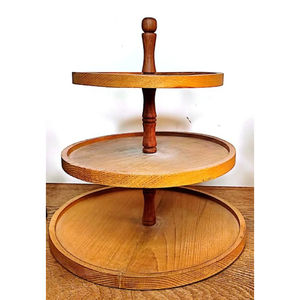 Attractive Design Wooden Square Cake <b>Stand</b> Wood <b>Cupcake</b> Display Riser Dessert Serving Tray For Parties & Kitchen Decor On Sale - Product Image 3