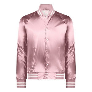 แจ็กเก็ตบอมเบอร์ผ้าซาตินโพลีเอสเตอร์100% สำหรับผู้ชายแจ็กเก็ตผ้าซาตินเริ่มต้นฤดูใบไม้ผลิ - Product Image 1