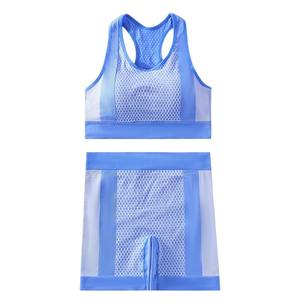 2025, venta al por mayor, conjunto de Yoga para mujer, conjunto de 2 piezas sin costuras de alta elasticidad, ropa deportiva transpirable y de secado rápido, logotipo personalizado - Product Image 4