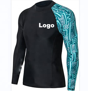 OEM High Quality Custom Logo <b>Men's</b> UV Protection <b>Compression</b> MMA Swim <b>Shirts</b> Long Sleeves Rash Guard - Product Image 1