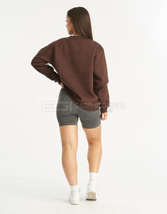 Sweat-shirt à col rond en molleton doux en coton personnalisé de haute qualité, broderie en chenille, patchwork, hiver, femme, écologique - Product Image 4