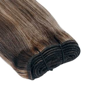 ผมต่อแบบ Remy ความยาว 8 นิ้ว สีน้ำตาลเข้มผสมสีบลอนด์ธรรมชาติ แบบตรง  ทรงลอนไข่ สไตล์พม่า - Product Image 2