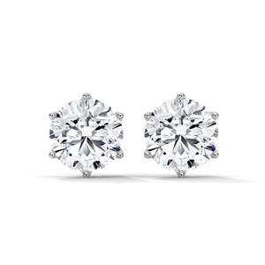 Pendientes de Diamantes de 1.5 Quilates, Corte Redondo, Tipo Solitario - Product Image 6