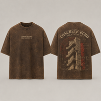 Ensemble de t-shirts décontractés pour hommes à manches courtes en jersey surdimensionné 100 % coton biologique avec col rond et imprimé lettres marron, coupe respirante
