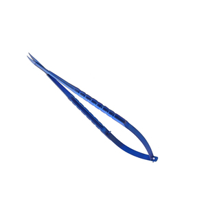 Microchirurgie Bleu Titane Enduit Ciseaux Lame Longueur 15 mm Sharp Lame Incurvée 6.12 Pouces Micro Ciseaux - Product Image 1