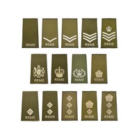 Écusson brodé en toile à coudre pour commandant, avec broderie en dentelle bronze, pour grade de majorette de fanfare (sergent instructeur) Multicam, avec épingle de sûreté