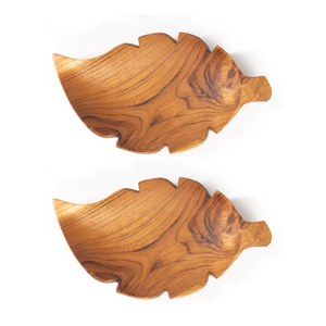 Assiette en bois feuille design mordent pour restaurants Vaisselle assiette de service design créatif au coût le plus bas - Product Image 5