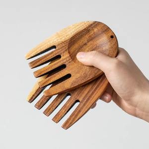 Serveur de salade en bois élégant et écologique Outils de salade traditionnels en gros avec des conceptions de main élégantes - Product Image 4