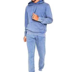 ชุดวอร์มผู้ชายขนาดใหญ่ลายหนักสีทึบมีฮู้ดปกเสื้อแขนยาวมีฮู้ดโลโก้ตามสั่งสำหรับการใช้งานทั่วไป - Product Image 1