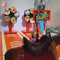 Machine de tir à l'arc d'intérieur à monnayeur avec structure métallique et support en anglais pour parcs d'attractions multijoueurs
