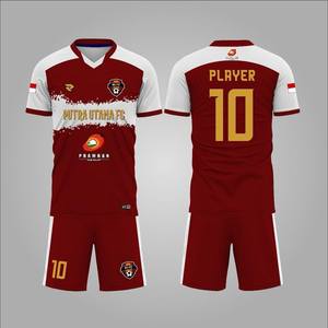 Uniforme de fútbol de diseño personalizado de calidad superior, Conjunto de camiseta de fútbol, logotipo de equipo personalizado, nombre, cuello en V, manga 3/4, malla de poliéster 100% - Product Image 1