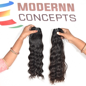 Venta al por mayor 100% virgen vietnamita joven donante Remy Pelo Largo ondulado mechones en color negro ninguno químico y sin caída de pelo indio - Product Image 3