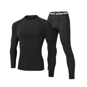 <b>Men</b> Compression Wear Long Sleeves <b>Base</b> <b>Layer</b> and Compression Legging With Sublimation Printed Panel Gym Wear Suit for <b>Men</b> - Product Image 1