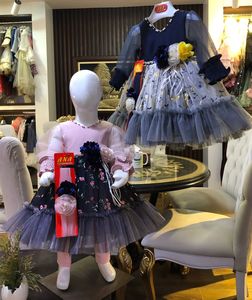 เดรสไก่ผ้าซาตินสำหรับเด็กผู้หญิงดีไซน์ปากีสถานสำหรับปาร์ตี้ฤดูใบไม้ผลิกระโปรงยาวถึงเข่าสำหรับเด็ก - Product Image 5