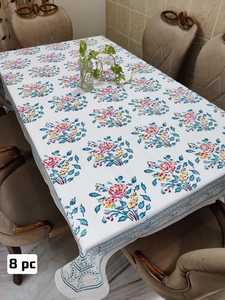 Nappe élégante 100% coton imprimé de blocs de main de conception florale - Product Image 4