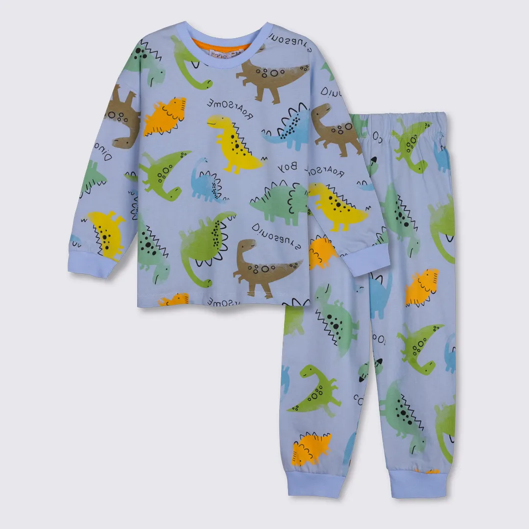 I migliori Set pigiama per bambini Set pigiama in Jersey singolo 100% cotone per bambini alla moda e alla moda con motivi animali verdi