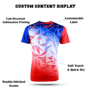 T-shirt de sport pour hommes, imprimé en usine, respirant, séchage rapide, t-shirt de sport pour hommes et femmes, équipe sportive, fitness, OEM/ODM disponible - Product Image 3