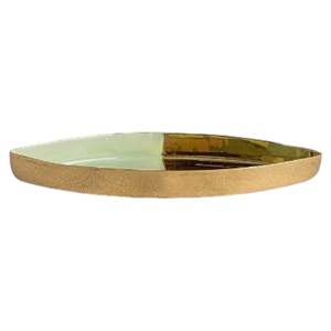 Meilleure vente deux tons formes ovales plateau de service plateau de nourriture en métal pour mariage fête noël - Product Image 1
