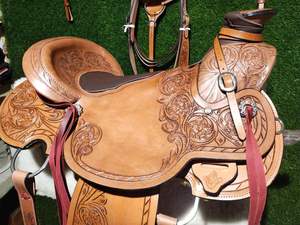 Forte demande nouveauté Ridex Premium anglais cuir Western selle personnalisable OEM de l'exportateur indien 15 pièces quantité minimale de commande - Product Image 5