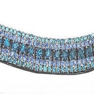 Personnalisé de nombreux modèles toutes formes 5 rangées de cristaux multicolores strass chaîne en métal noir en cuir anglais bracelet de sourcil de cheval - Product Image 5