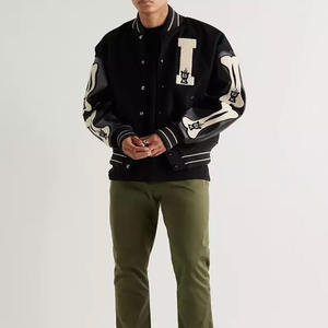 Veste universitaire homme surdimensionnée de qualité supérieure, personnalisable, chaude pour l'hiver, écologique, motif lettres style urbain, commande en gros bienvenue - Product Image 2