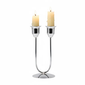 Ensemble de 3 bougeoirs coniques en métal argenté élégants et modernes, best-seller, pour la décoration de table de mariage - Product Image 5