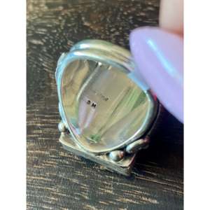 Darrell Morgan Kingman <b>Ring</b> Size 10.5 Turquoise and Sterling <b>Silver</b> Boho <b>Statement</b> Geometric Bezel Setting Everyday Wear - Product Image 5