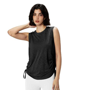 Débardeurs de sport sans manches personnalisables pour femmes léger respirant fil de bambou lâche Active Gym Fitness OEM T-shirt personnalisable - Product Image 4