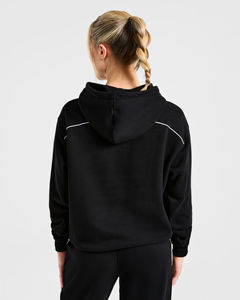 Survêtement pour femmes à deux pièces, sweat-shirt et pantalon de jogging noir avec logo personnalisé, très demandé, avec bordures, vêtements de sport respirants, ensembles de survêtement pour femmes - Product Image 3