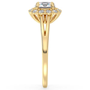 Reyes การปรับแต่ง CVD ห้องปฏิบัติการเติบโตเพชรแหวนหมั้นแหวนฮาโลสำหรับผู้หญิงได้รับการรับรอง IGI 14K เครื่องประดับชุบโรเดียมสีเหลืองทอง - Product Image 4