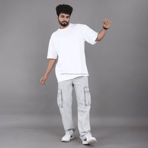 เสื้อยืดผู้ชายคอตตอน 100% สำหรับงานทางการ ขายส่ง มีโลโก้สั่งทำได้ ทรงโอเวอร์ไซส์ ผ้าถัก 230gsm ลายเรียบ - Product Image 4