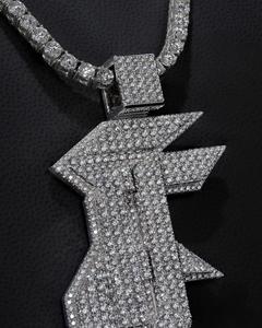 Personalizado VVS1 Moissanite letra colgante grueso Moissanite joyería carta personalizada, 925 plata esterlina - Product Image 3