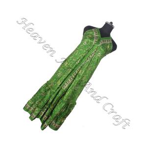 Vestido de seda Sari de diseñador bohemio hippy, ropa de mujer, vestido de seda Sari Vintage, vestido de cena elegante para mujer, vestidos de noche sin mangas - Product Image 1