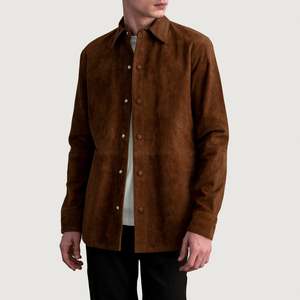 <b>Men's</b> Haven Brown <b>Suede</b> Leather Shirt Premium <b>Suede</b> <b>Jacket</b> for Comfort and Style - Product Image 1