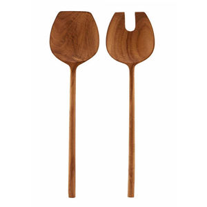 Juego de cubiertos de madera decorativos de mesa con extremo de latón Cuchara hecha a mano y juego de Spork Utensilios de cocina hechos de madera natural - Product Image 5