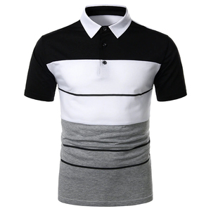 เสื้อโปโลสำหรับผู้ชายเสื้อกอล์ฟผ้าฝ้าย100% แขนสั้นผ้าถักทอป้องกันรอยยับปรับแต่งบริการ OEM - Product Image 6
