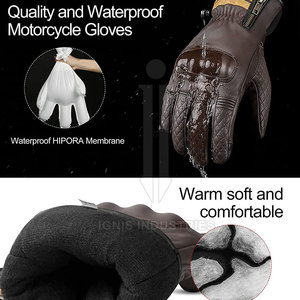 Guantes de moto unisex de alta calidad impermeables, guantes de moto unisex de medio dedo para uso en invierno - Product Image 4