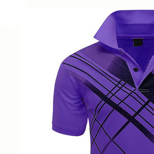 Polo athlétique à rayures pour hommes 100% coton respirant séchage rapide léger surdimensionné Fitness T-Shirt imprimé OEM disponible - Product Image 6