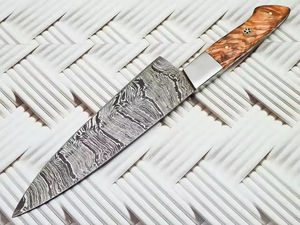 Couteau de chef en acier Damas à lame robuste avec manche en bois, compatible lave-vaisselle, tranchant supérieur pour une durabilité à long terme - Product Image 5
