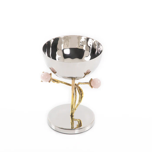 Tazón de nueces pulidas brillantes de acero inoxidable decorativo de lujo de aspecto atractivo, tazón de Mesa para el hogar y hoteles, tazón de comida y postre de lujo - Product Image 1