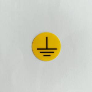 Etiqueta Adhesiva de Seguridad con Símbolo de Conexión a Tierra Eléctrica, Sistemas Eléctricos Industriales, Equipos de Energía, Puesta a Tierra - Product Image 3