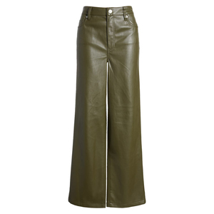 Women's Casual <b>Oversize</b> Leather <b>Pants</b> Soft Stretchable Mid Waist <b>Cargo</b> <b>Pant</b> Breathable Silk ODM Winter Plain Color Print - Product Image 4