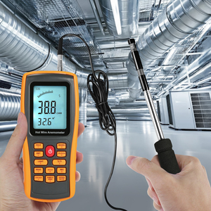 ポータブルデジタルアネモメーターLCDバックライトホットワイヤーUSBデータアナライザー風速メーター空気速度温度テスター - Product Image 2