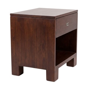 Mesa de Noche de Madera de Teca Maciza, Moderna y Minimalista, Mesa de Lámpara Contemporánea para Juegos de Muebles de Dormitorio - Product Image 5