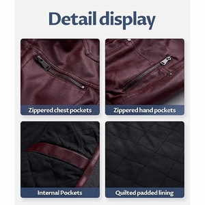 Veste en cuir véritable sur mesure, prix d'usine, veste en cuir de mouton du Pakistan, vente en gros, mode masculine, noire, marque personnalisée - Product Image 5